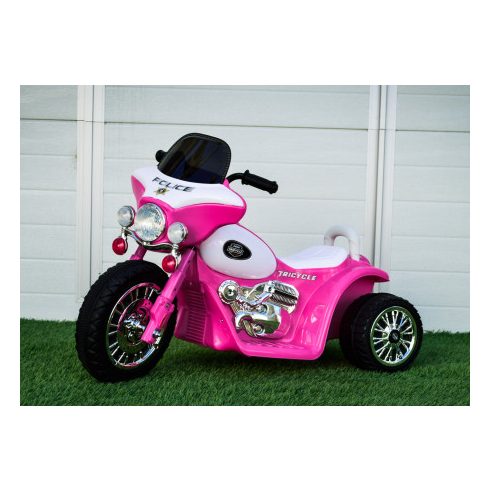 Mini elektromos rendőr kismotor 3 kerékkel JT568 35W - Rózsaszín