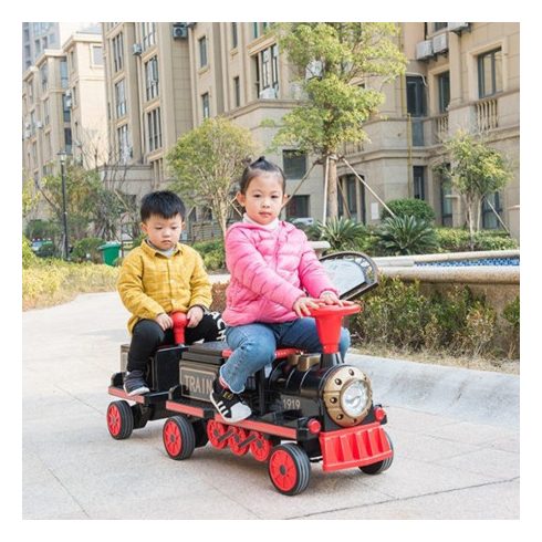 Elektromos kisvonat SX1919, 12V, 180W (3 személyes) - Fekete