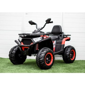   ATV SuperOffroad 140W 12V, RC elektromos kisautó - Piros/Fekete