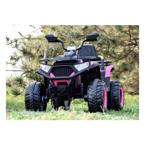 ATV SuperOffroad, 140W 12V elektromos kisautó - Fekete/Rózsaszín