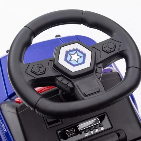 Rendőr elektromos kisautó 30W 6V, megafonnal és zenelejátszóval - Fehér