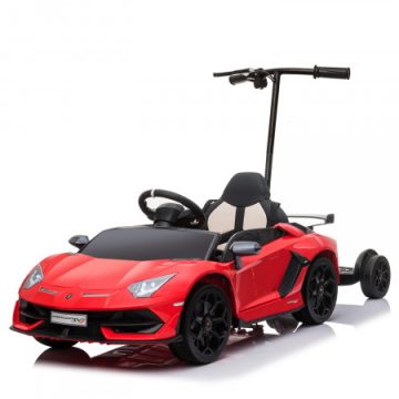   Lamborghini Aventador SVJ elektromos kisautó, 70W, 12V 14Ah szülői rollerrel - Piros