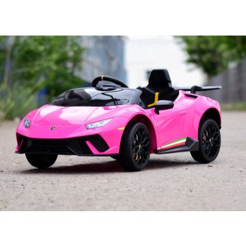   Lamborghini Huracan, 4x4, 120W, 12V elektromos kisautó - Rózsaszín