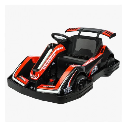 Racing Kart 90W, 12V-7Ah elektromos kisautó - Fekete/Piros