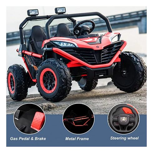 UTV - Dune-Buggy, 2 üléses - 200W, 24V - 10AH - elektromos kisautó - Piros