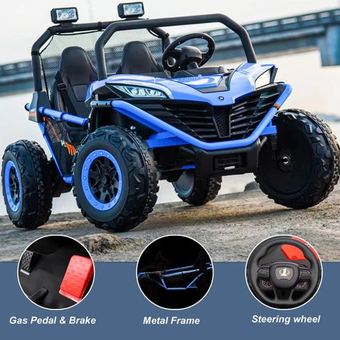 UTV - Dune-Buggy, 2 üléses - 200W, 24V - 10AH - elektromos kisautó - Kék