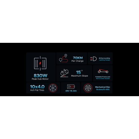 ENGWE Y600 elektromos roller 830W | 48V | 18.2ah | 45km/h