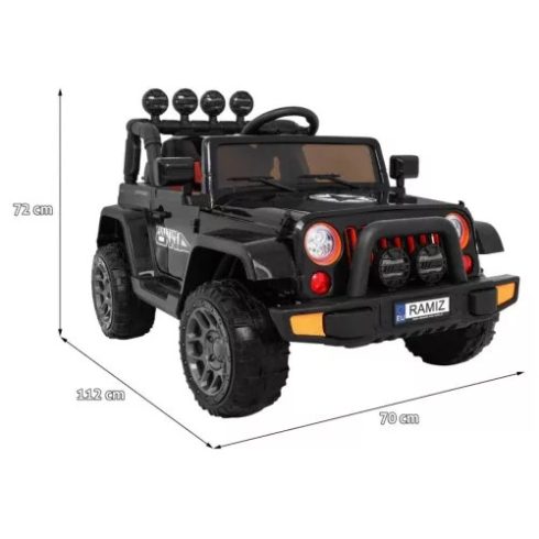 4WD elektromos terepjáró, 4x4, 4x45W, 12V/10Ah - Fekete