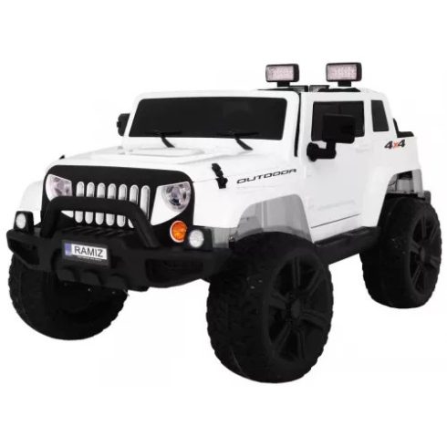 Mighty Jeep Elektromos Terepjáró, 2 személyes, 180W, 2x12V/7Ah - Fehér