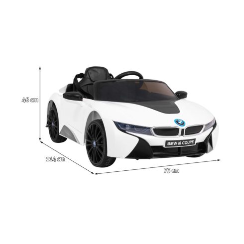 BMW i8 70W, 12V/4,4Ah elektromos kisautó – Fehér 