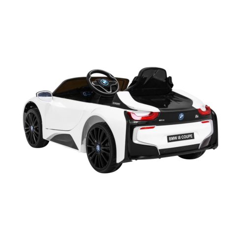 BMW i8 70W, 12V/4,4Ah elektromos kisautó – Fehér 