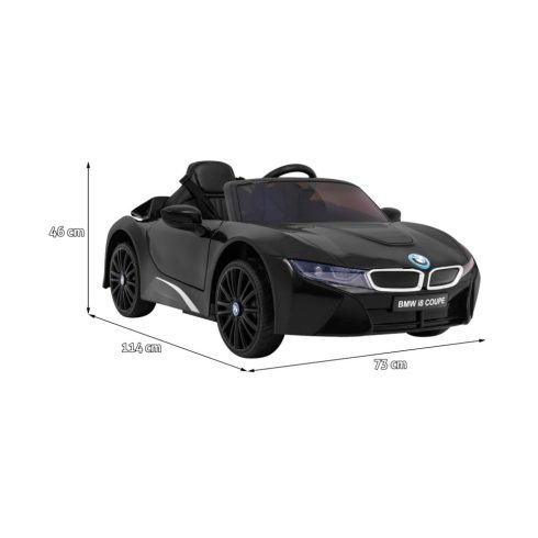BMW i8 70W, 12V/4,4Ah elektromos kisautó – Fekete