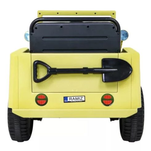 Retro Katonai Elektromos Kisautó, 4x4, 140W, 12V/7Ah - Bézs