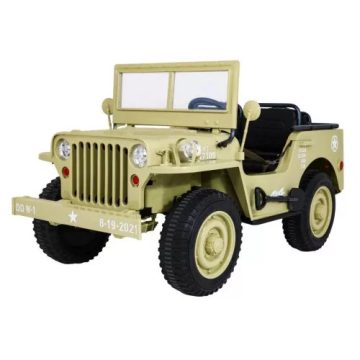   Katonai Retro Strong elektromos kisautó, 3 személyes, 4x4, 360W, 24V /7Ah - Bézs 