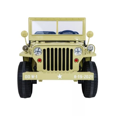 Katonai Retro Strong elektromos kisautó, 3 személyes, 4x4, 360W, 24V /7Ah - Bézs 
