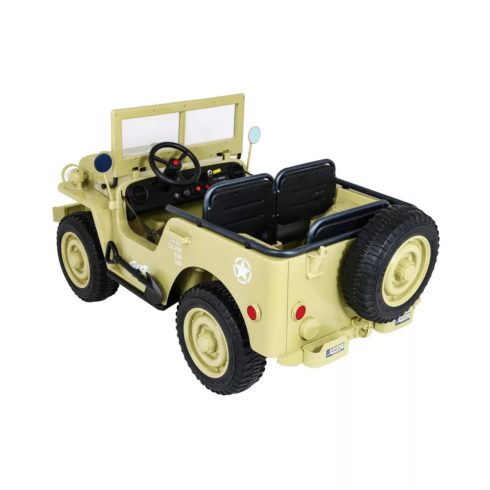 Katonai Retro Strong elektromos kisautó, 3 személyes, 4x4, 360W, 24V /7Ah - Bézs 