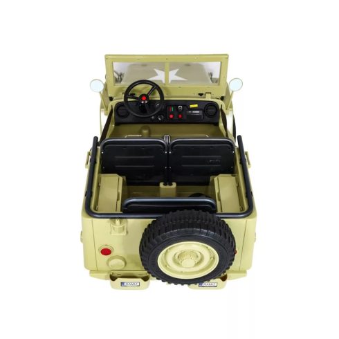 Katonai Retro Strong elektromos kisautó, 3 személyes, 4x4, 360W, 24V /7Ah - Bézs 