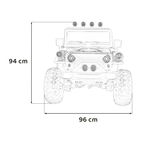 Power Retro elektromos terepjáró 3 személyes, 800W, 24V/7Ah - Fekete