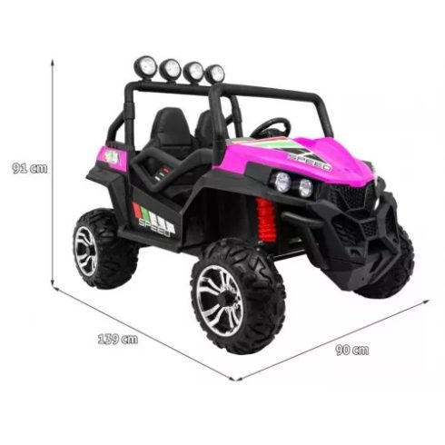 Grand Buggy Lift elektromos terepjáró, 2 személyes, 4x4, 180W, 12V/7Ah - Rózsaszín