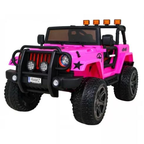 Jeep Monster elektromos terepjáró, 2 személyes, 4x4, 4x45W, 2x12V/7Ah - Rózsaszín
